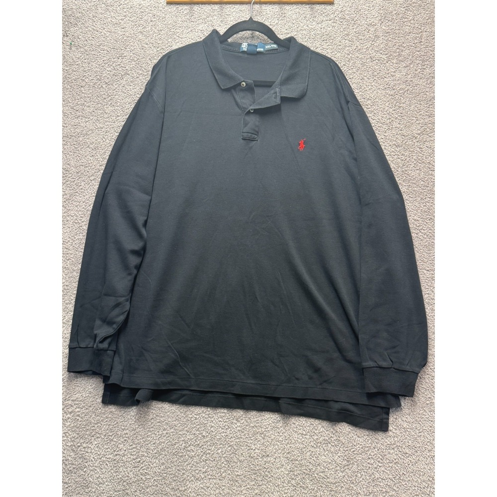 Polo Ralph Lauren‎ Black Long Sleeve Polo Shirt XXL Classic Preppy